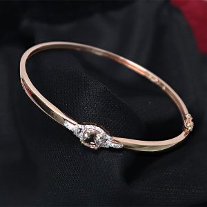 18ct Rose Gold Morganite Diamond Bangle